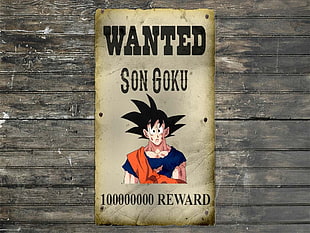 Dragon Ball Son Goku wanted poster, Son Goku