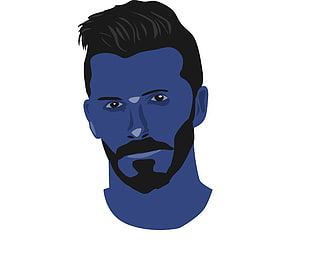 man sketch, David Beckham, men, Photoshop, blue