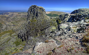 rock mountain hills during daytime HD wallpaper