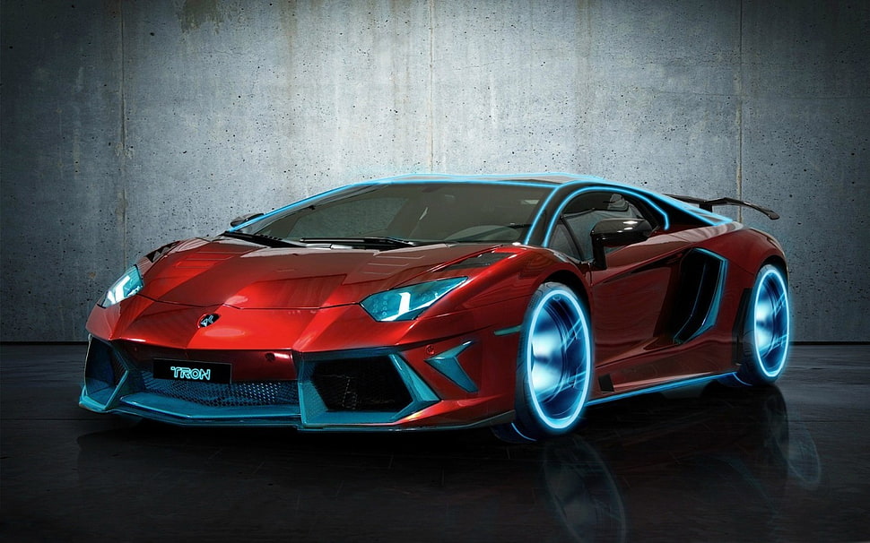 red Lamborghini car, car HD wallpaper
