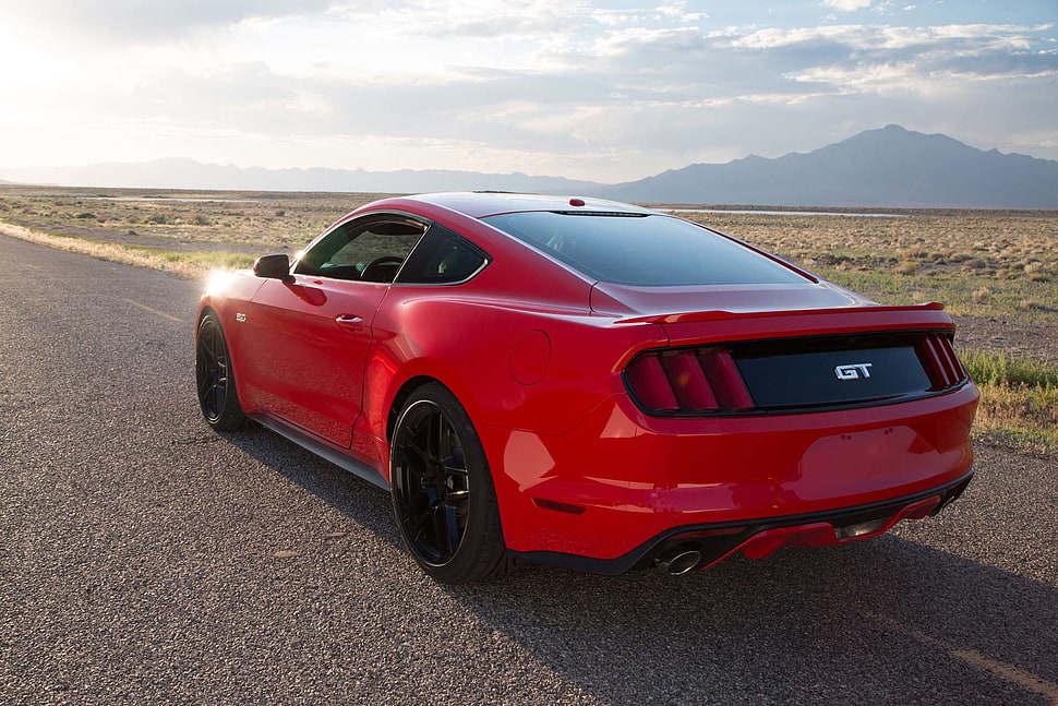red Ford Mustang GT, car, red cars, vehicle HD wallpaper
