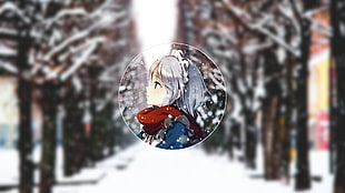 female anime character wallpaper, anime, blurred, minimalism, nature