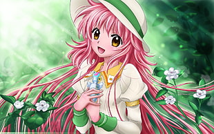 pink hair girl anime character