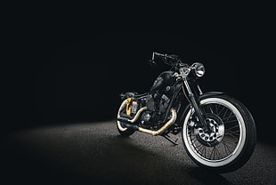 black cruiser motorcycle, Motorcycle, Bike, Wheel