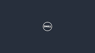 black and white HP laptop, logo, brands, Dell, minimalism