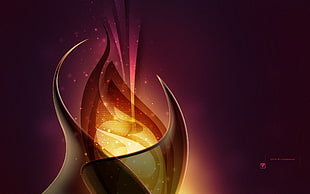 red and yellow abstract artwork