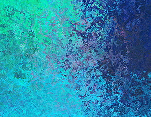 blue, purple, and teal painting