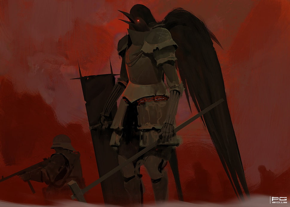 gladiator with wings digital wallpaper, artwork HD wallpaper
