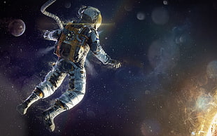 astronaut illustration, artwork, fantasy art, astronaut, space HD wallpaper