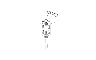 space rocket sketch, minimalism, artwork HD wallpaper