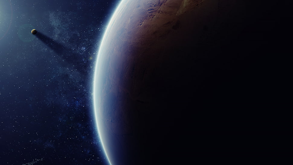 view of outer space, space, planet HD wallpaper