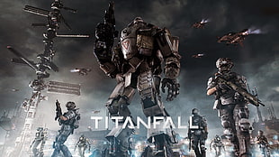 Titanfall game wallpaper, Titanfall, video games, mech, digital art