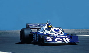 white and blue F1 car, Formula 1, racing, race cars, vehicle HD wallpaper
