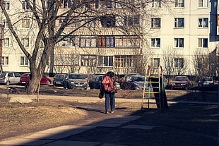 green and brown outdoor slide, Russia, street
