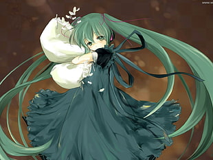 anime girl with green dress wallpaper