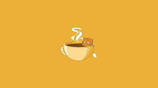 tea bag in teacup illustration