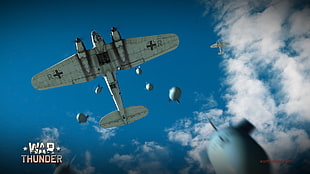 white airplane with text overlay, War Thunder, airplane, Gaijin Entertainment, video games