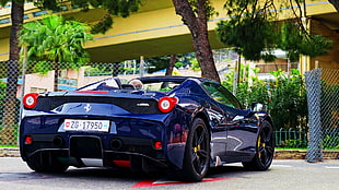 blue sports car, car, Ferrari 458 Italia, Ferrari 458