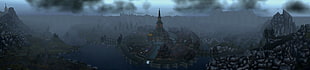 black castle, Gilneas,  World of Warcraft, panoramas