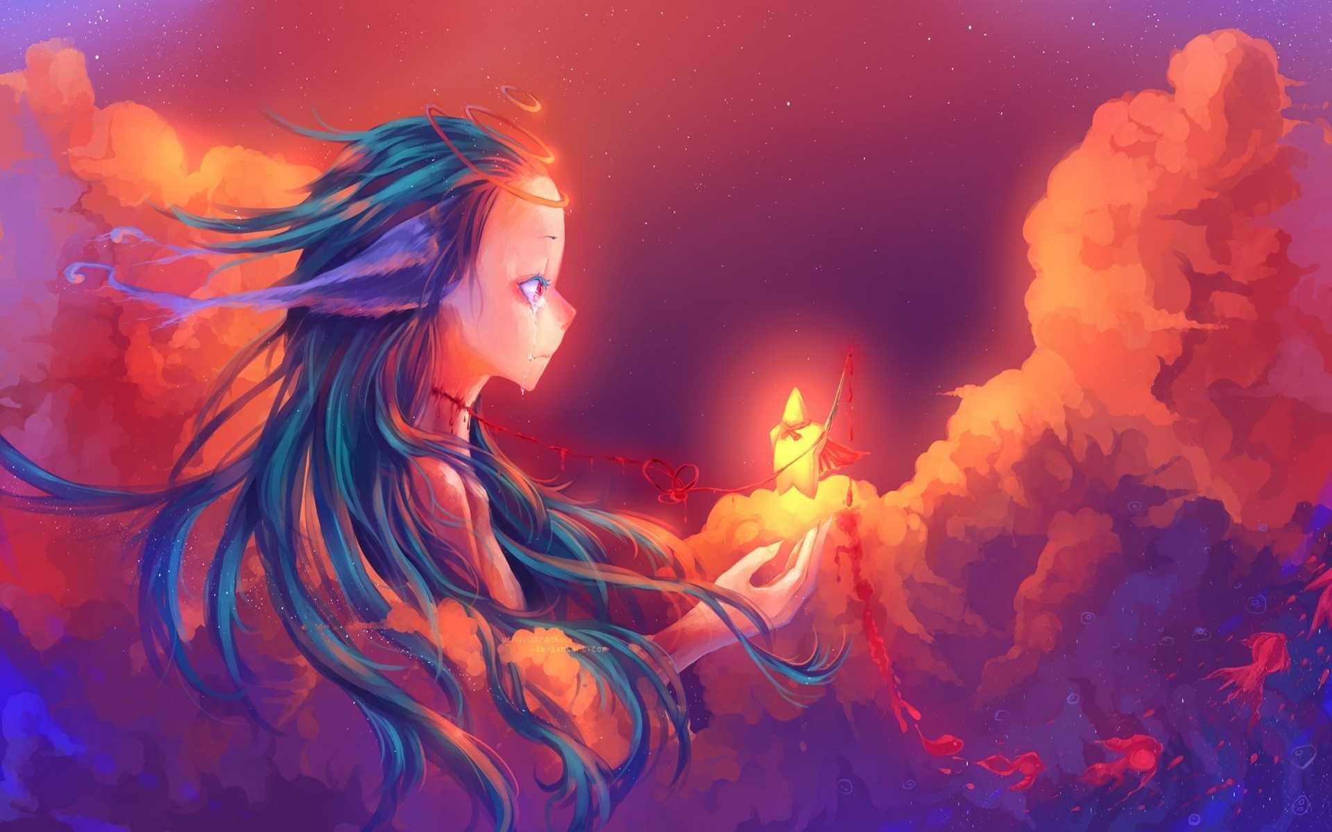 Blue-haired Elf Girl - Zerochan Anime Image Board - wide 7