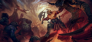 man holding axe wallpaper, Diablo III