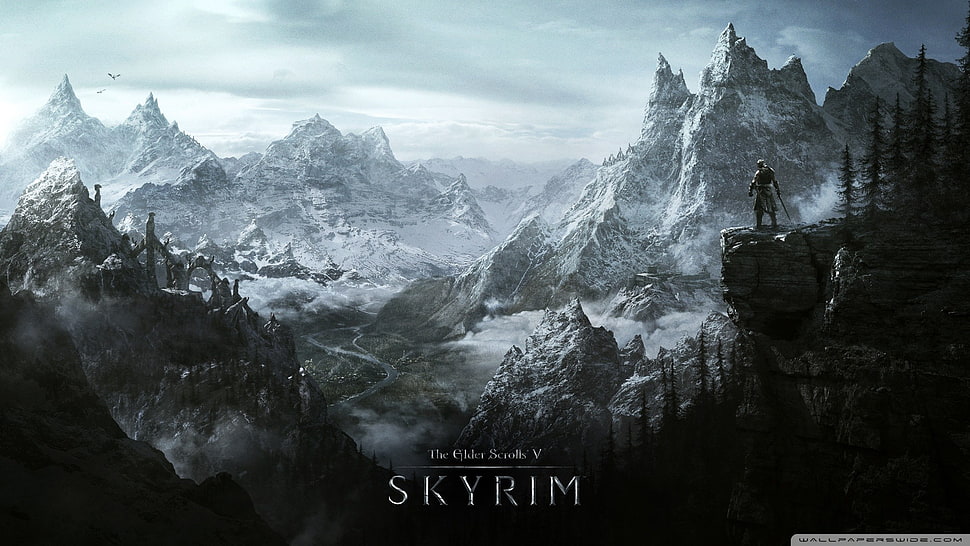Skyrim poster, The Elder Scrolls V: Skyrim HD wallpaper