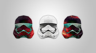 three stormtrooper illustration, stormtrooper, Star Wars, low poly, galaxy