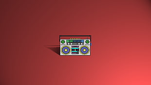 cassette radio illustration, boombox, music, colorful