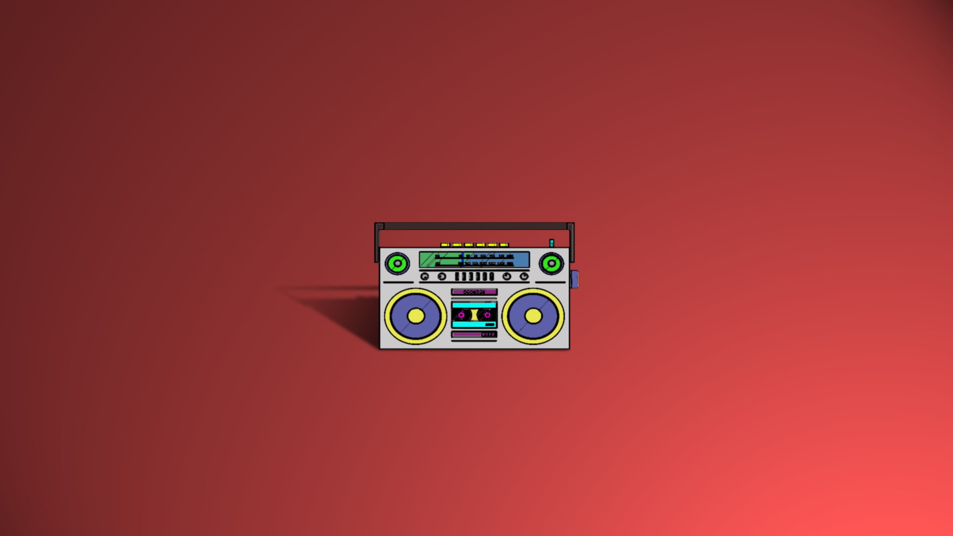 cassette radio illustration, boombox, music, colorful