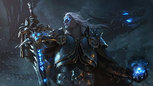 World of Warcraft Arthas poster, World of Warcraft, Lich King, Arthas Menethil , dragon HD wallpaper