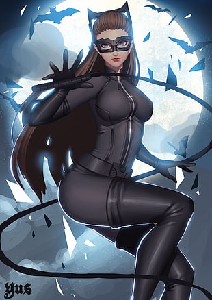Bat girl illustration HD wallpaper