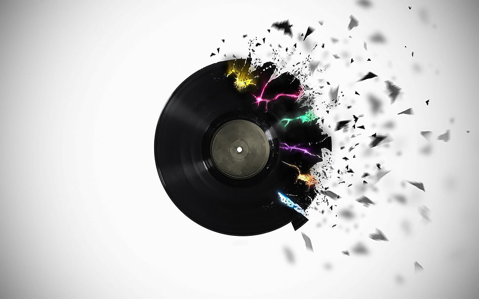 black vinyl record HD wallpaper
