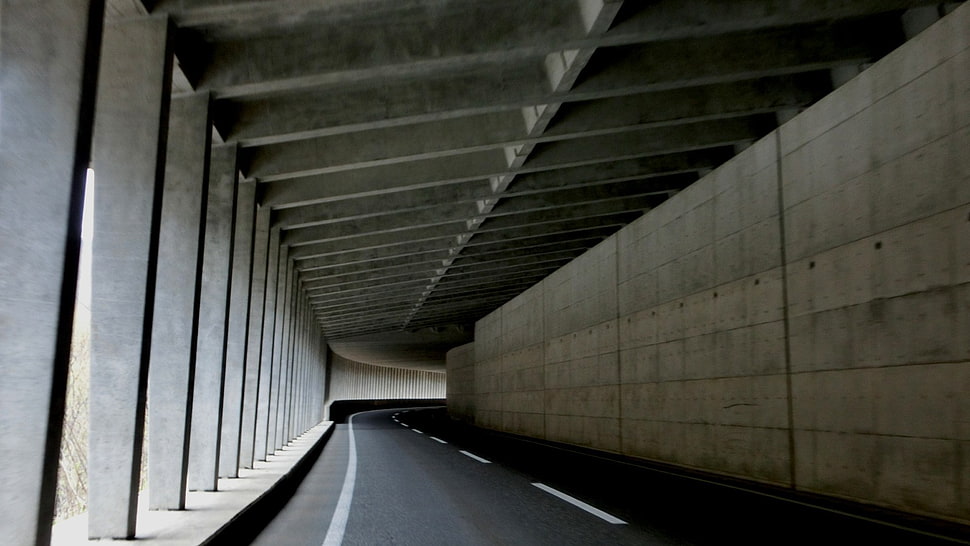 gray asphalt road, tunnel, infrastructure, road, concrete HD wallpaper
