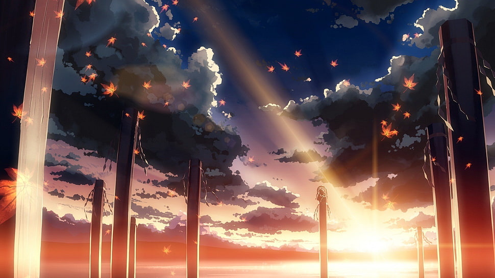 sunset, Touhou HD wallpaper