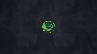 round green and black logo, Linux, logo, operating system, openSUSE HD wallpaper