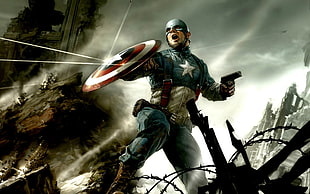 Marvel Captain America digital wallpaper, Captain America, Marvel Comics