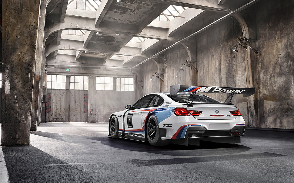 white and black coupe, car, BMW M6 GT3 HD wallpaper