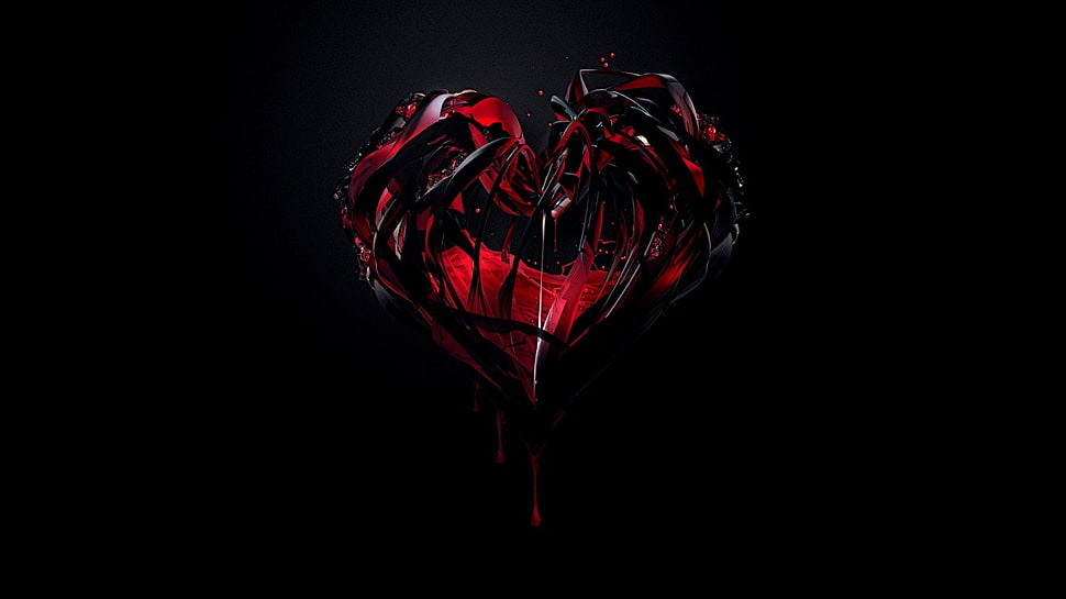 heart, black HD wallpaper