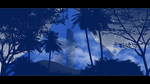 silhouette of trees, Photoshop, Flatdesign