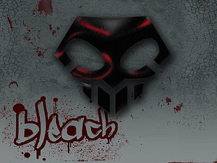 red and black Bleach logo, Bleach, samurai, Hollow, sword