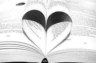 heart shaped book page HD wallpaper