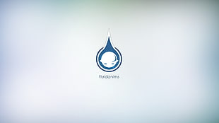 Fluid logo, minimalism, simple background, digital art