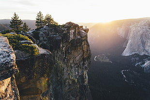 green and grey mountain, nature, landscape, Yosemite National Park, sunset