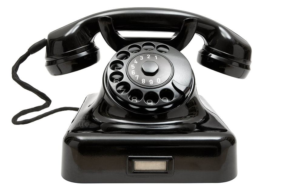 black rotary telephone HD wallpaper