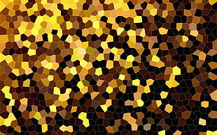 yellow, brown, and black mosaic artwork HD wallpaper