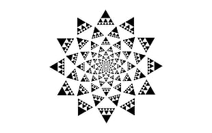 black and white mandala print, pattern