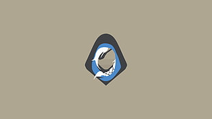 blue, white, and black hooded character logo, Overwatch, Ana (Overwatch)