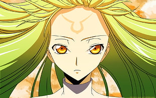 photo of female anime with green hair HD wallpaper