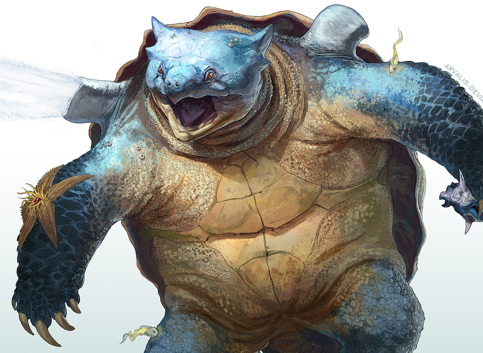 Blastoise Pokemon illustration HD wallpaper
