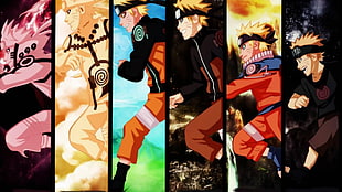 Naruto growing up poster, anime, Naruto Shippuuden HD wallpaper